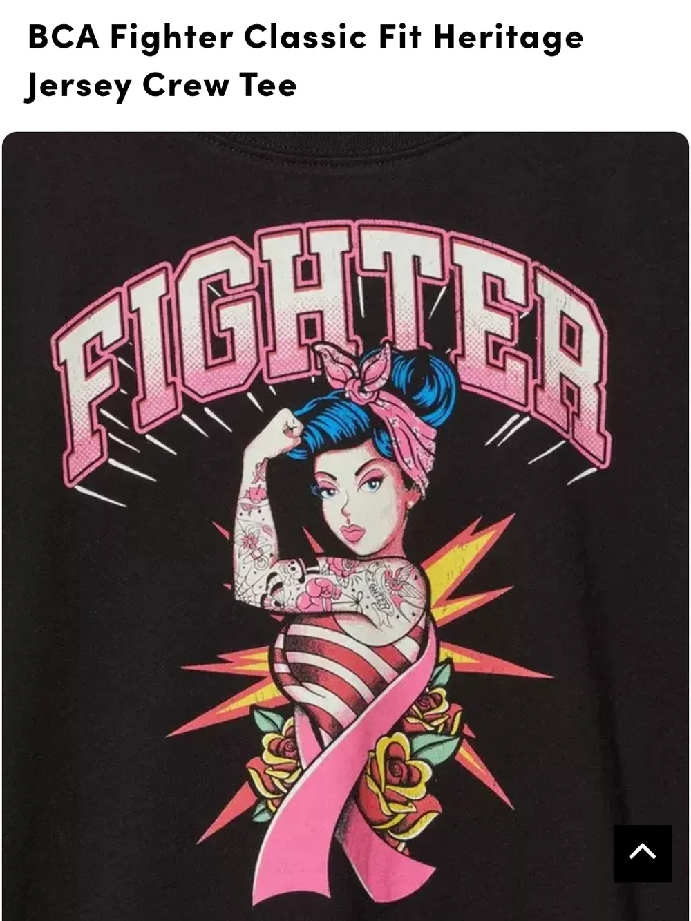 NWT Torrid 5x BCA Fighter Graphic Tee - Black with Pink & Blue Artwork - Picture 3 of 14